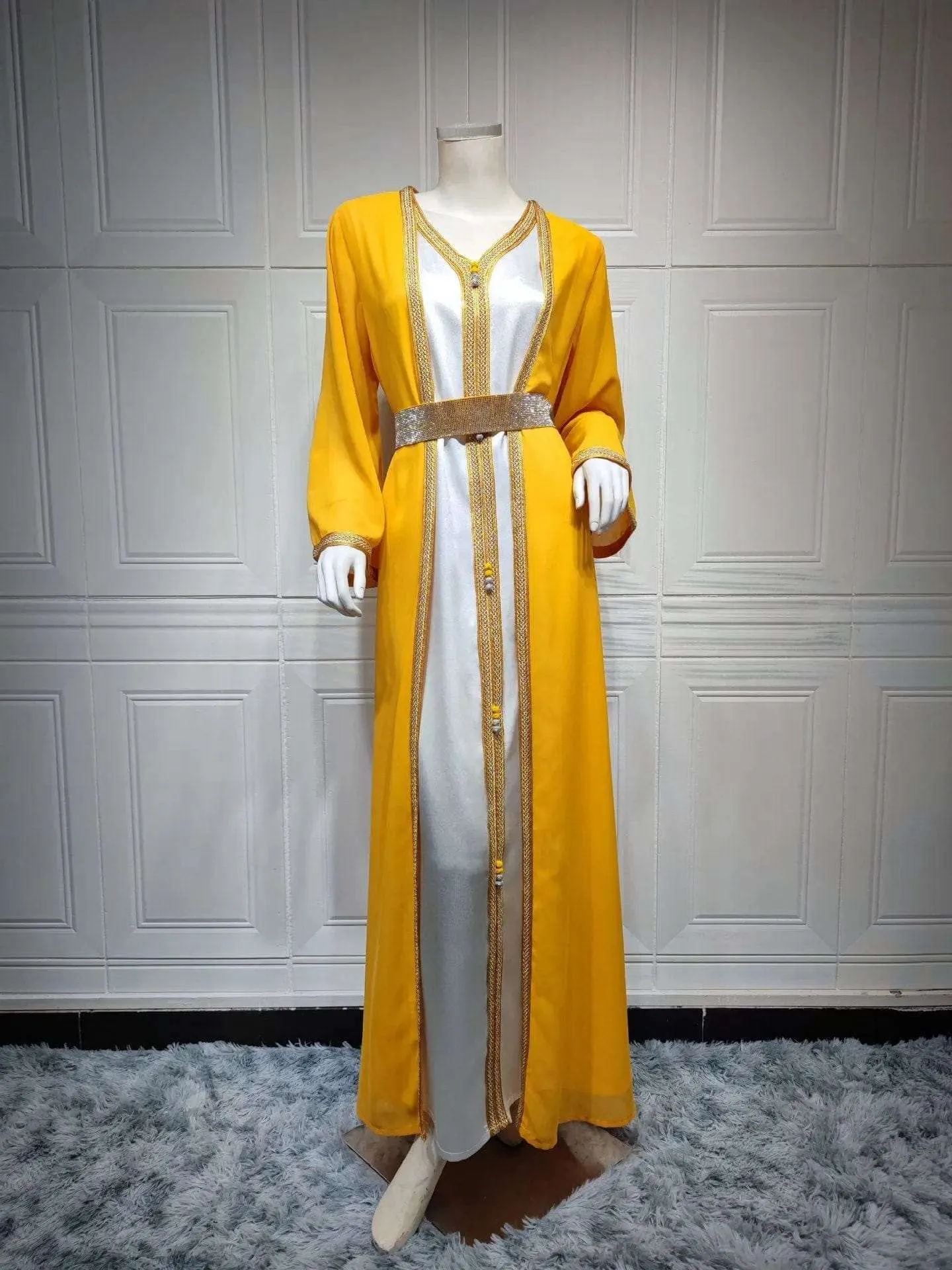 🌺 Chiffon Faux Wrap Dress - Elegant Arabian Women's Clothing 🌺