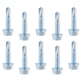 #14 x 1" Hex Screw w/ Self Drilling Tip (10 pack)