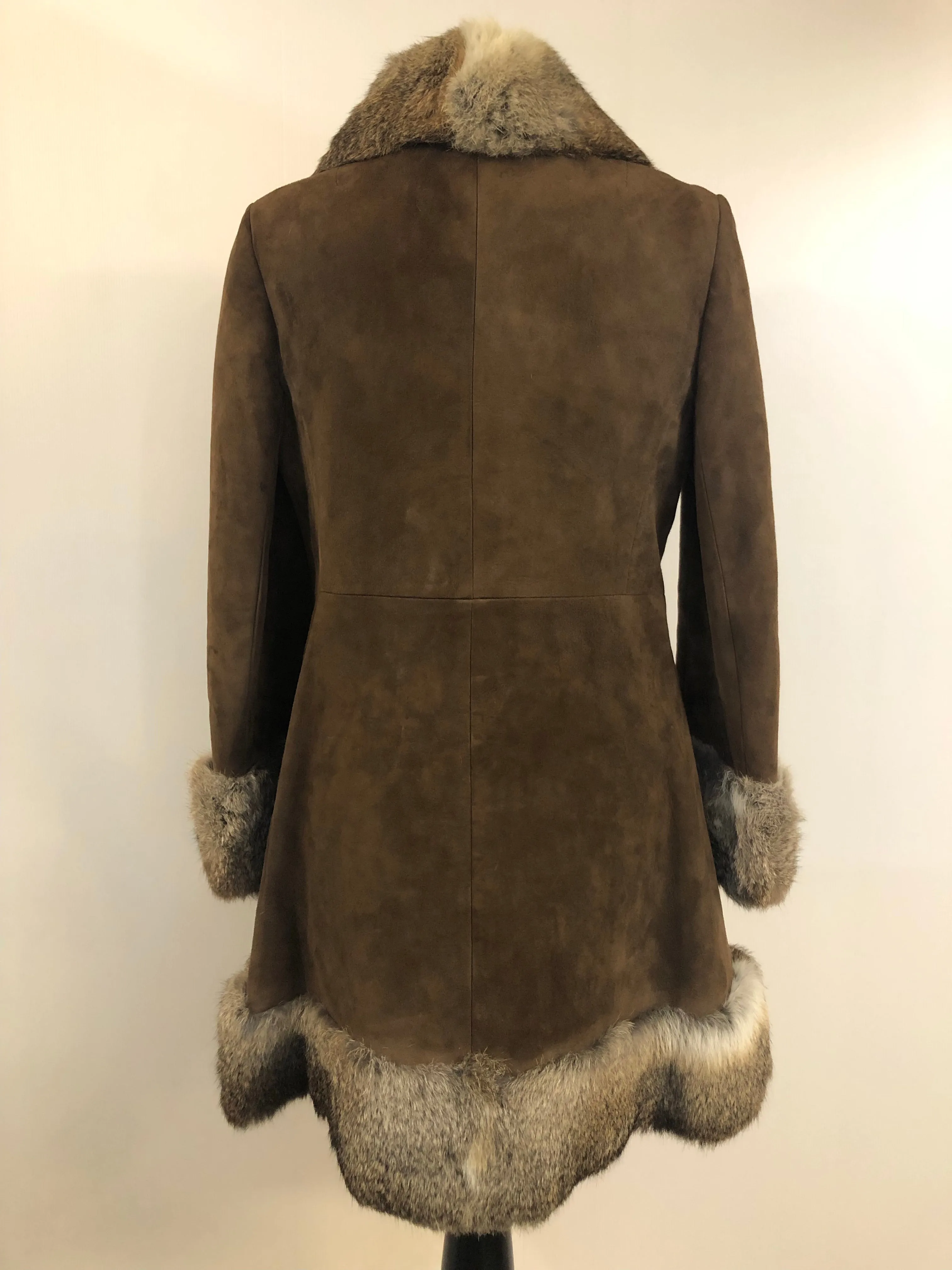 1960s Coney Fur and Suede Coat - Size UK 10