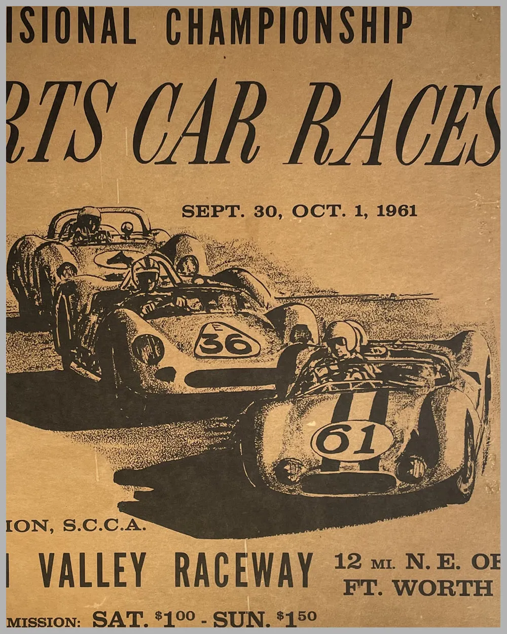 1961 Green Valley Raceway original race poster