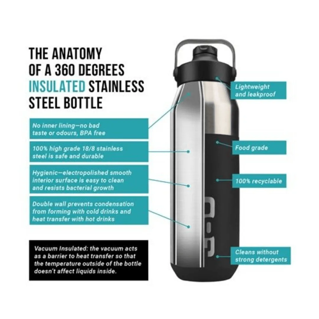 360 DEGREES Insulated Sip Water Bottle 750ml