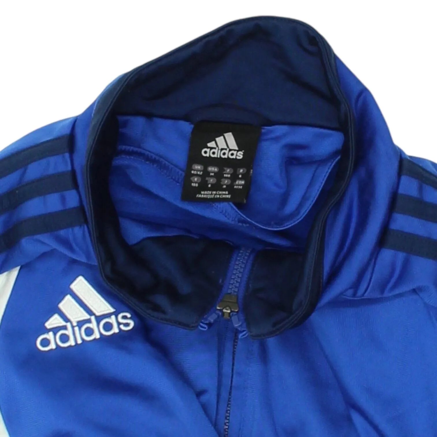 Adidas Mens Blue Track Jacaket | Vintage 90s Tracksuit Top Uniform Sportswear