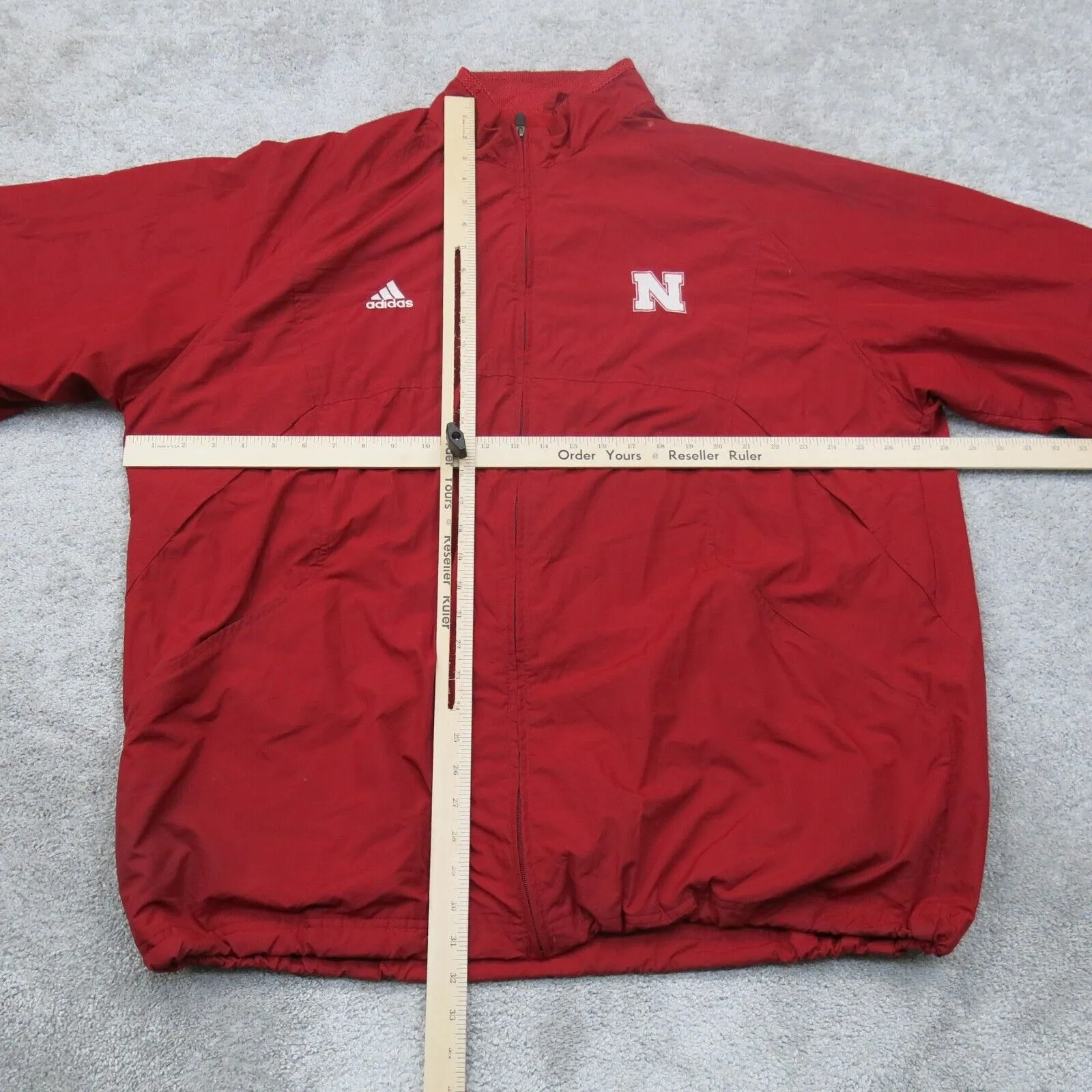 Adidas Mens Track Jacket Full Zip Up Mock Neck Long Sleeves Climalite Red SZ XXL