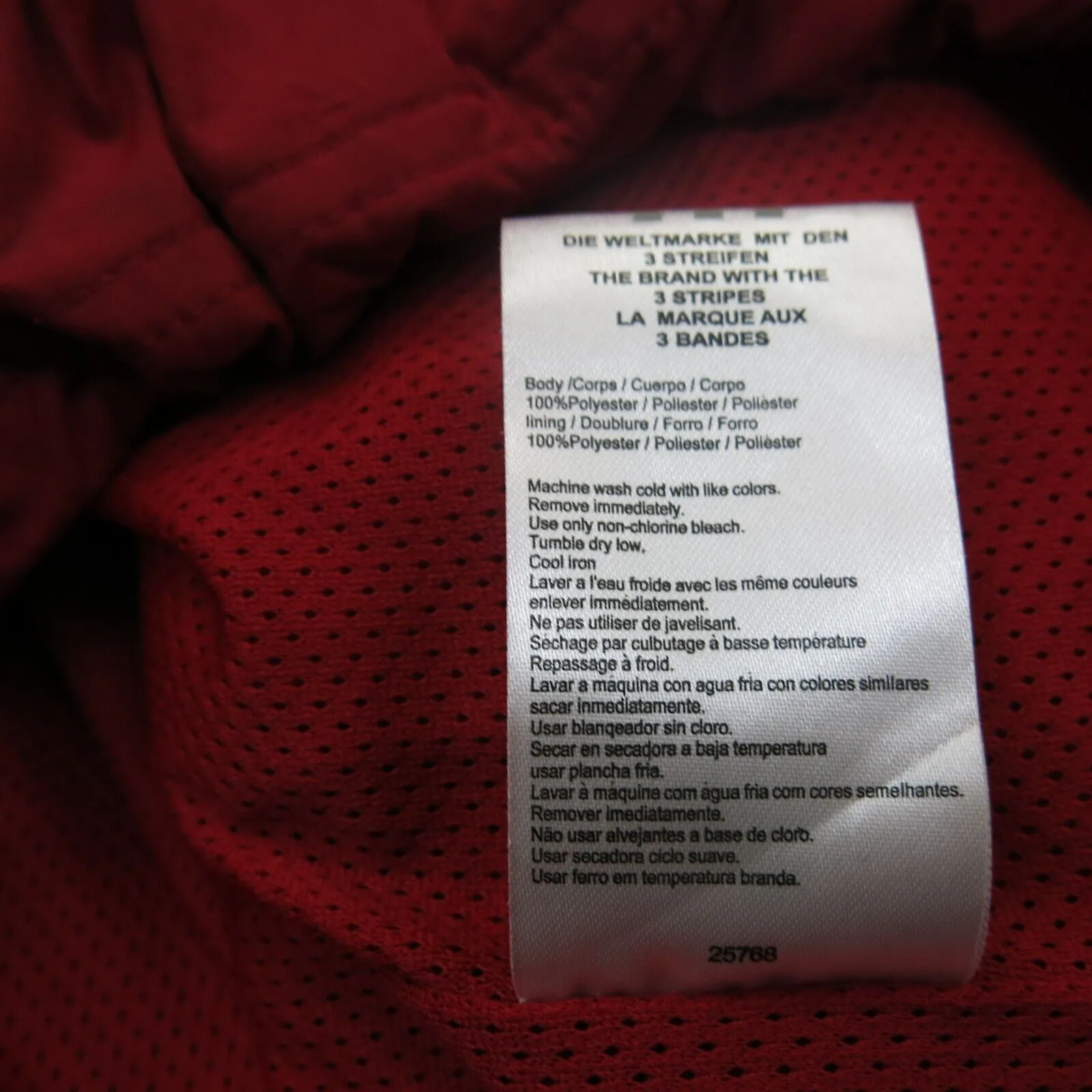 Adidas Mens Track Jacket Full Zip Up Mock Neck Long Sleeves Climalite Red SZ XXL