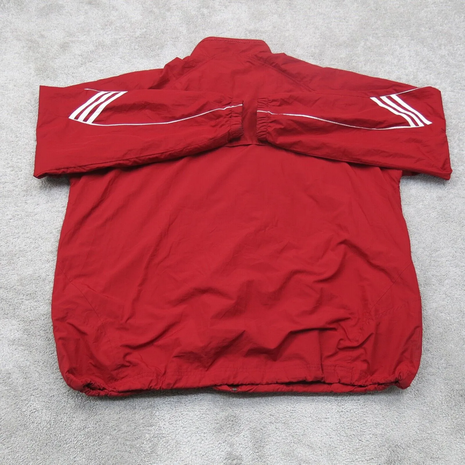 Adidas Mens Track Jacket Full Zip Up Mock Neck Long Sleeves Climalite Red SZ XXL