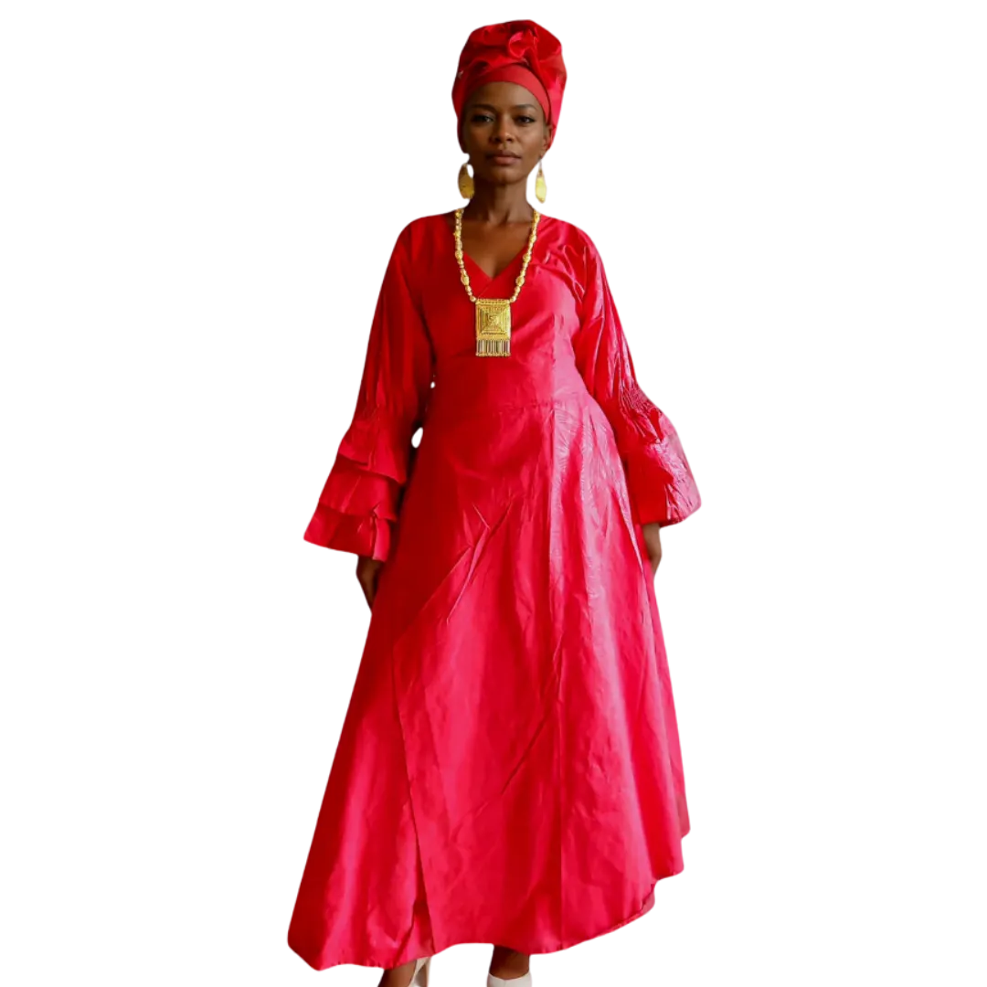 African Styled Wrap Maxi Dress