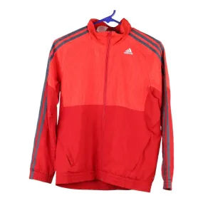 Age 11-12 Adidas Track Jacket - Medium Red Polyester