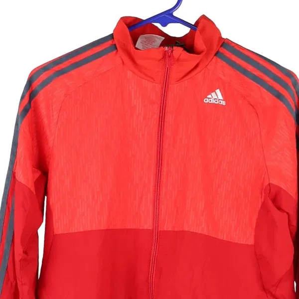 Age 11-12 Adidas Track Jacket - Medium Red Polyester