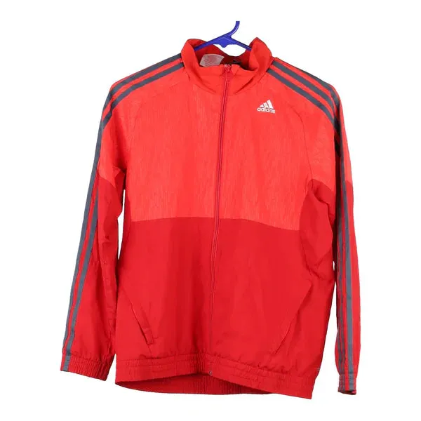 Age 11-12 Adidas Track Jacket - Medium Red Polyester