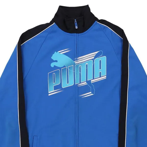 Age 12-13 Puma Spellout Track Jacket - 2XL Blue Polyester