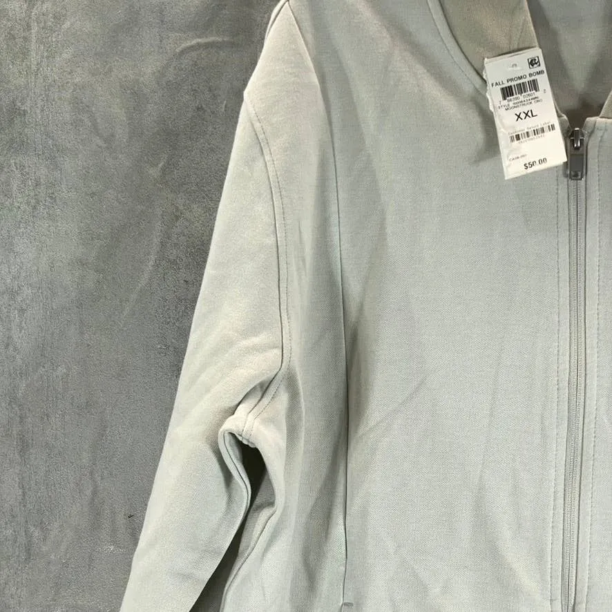 ALFANI Men's Moonstruck Cbo Slim Pique Full-Zip Bomber Track Jacket SZ 2XL