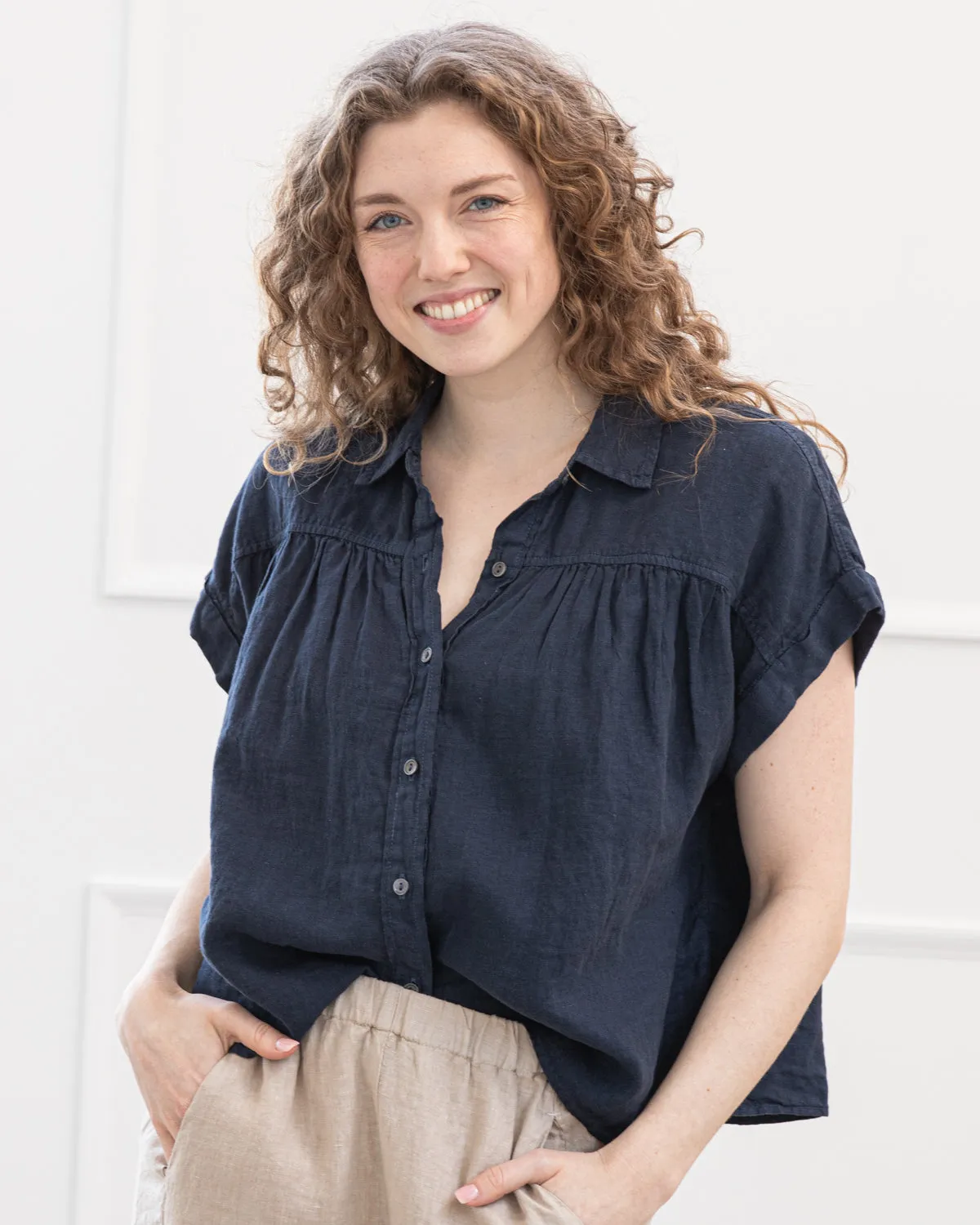 Aria Shortsleeve Linen Shirt