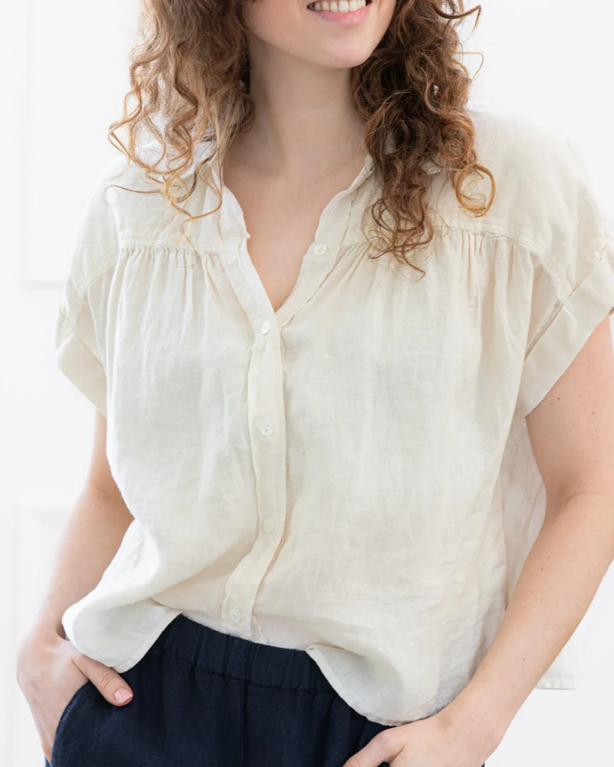 Aria Shortsleeve Linen Shirt