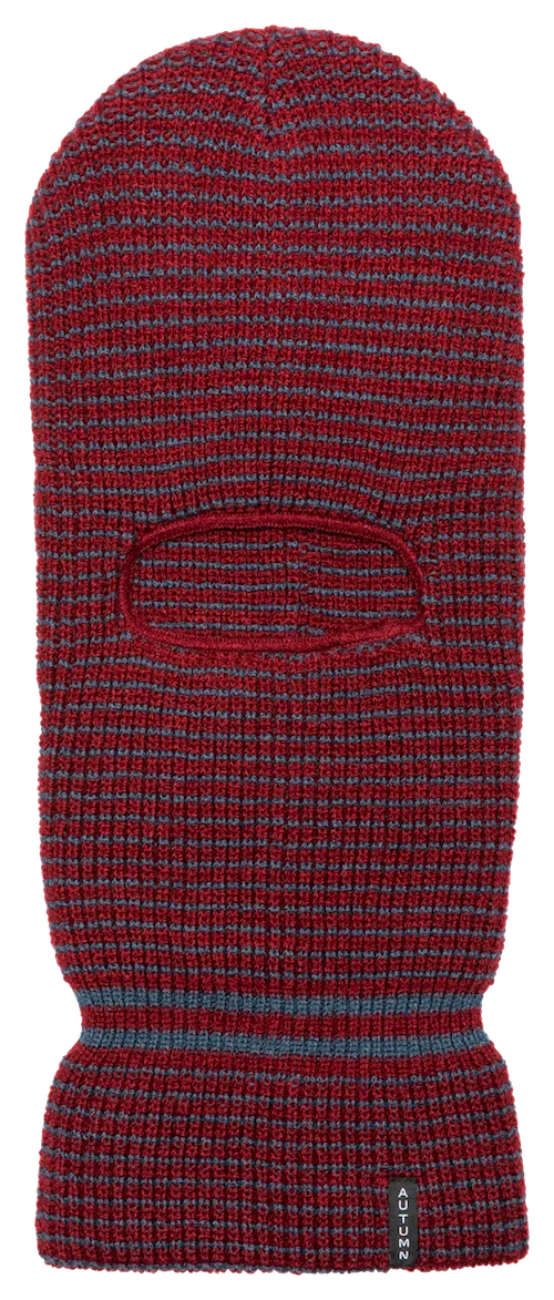 Autumn Striped Balaclava In Burgundy