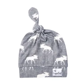 Baby Top Knot Hat | Grey/White Moose