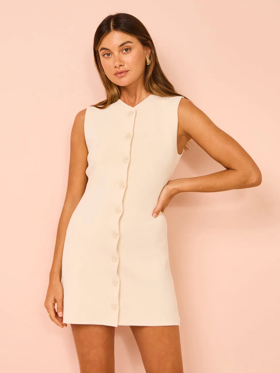 Bec & Bridge Ilora Knit Mini Dress in Ivory