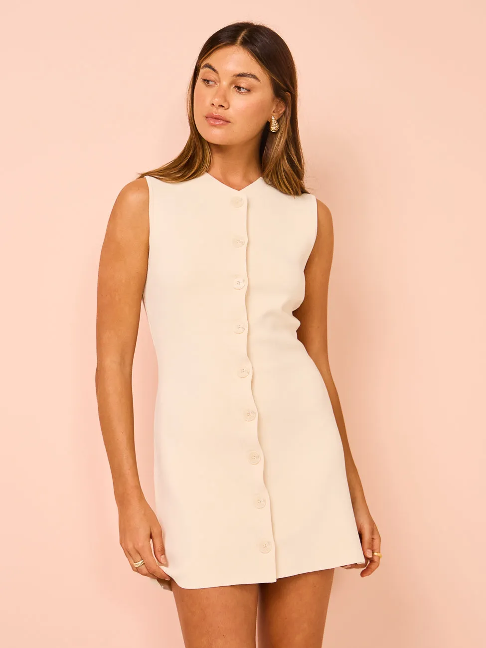 Bec & Bridge Ilora Knit Mini Dress in Ivory