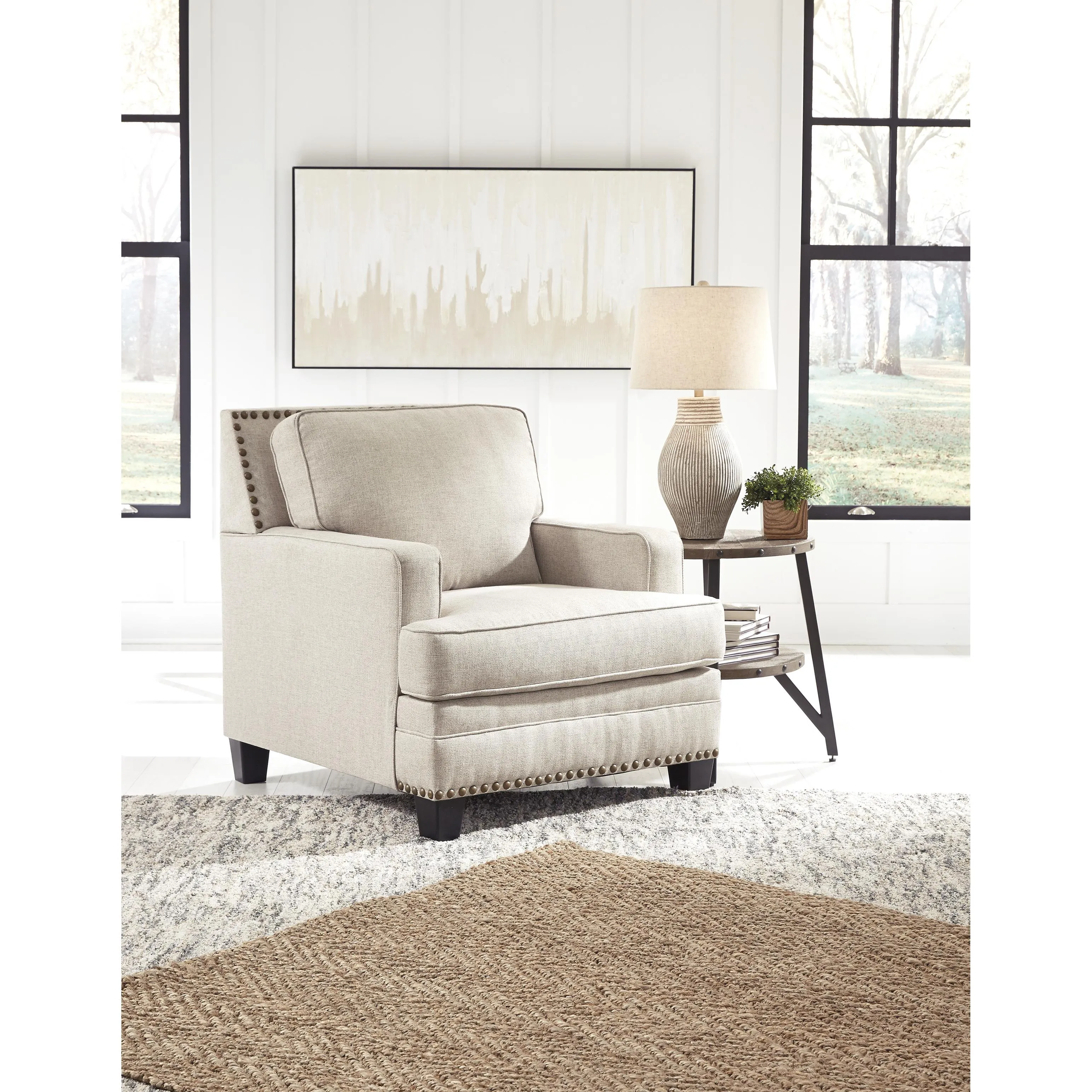 Benchcraft Claredon Stationary Fabric Chair with Ottoman 1560214/1560220