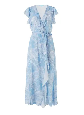 Brianna Tropical Blue Long Dress