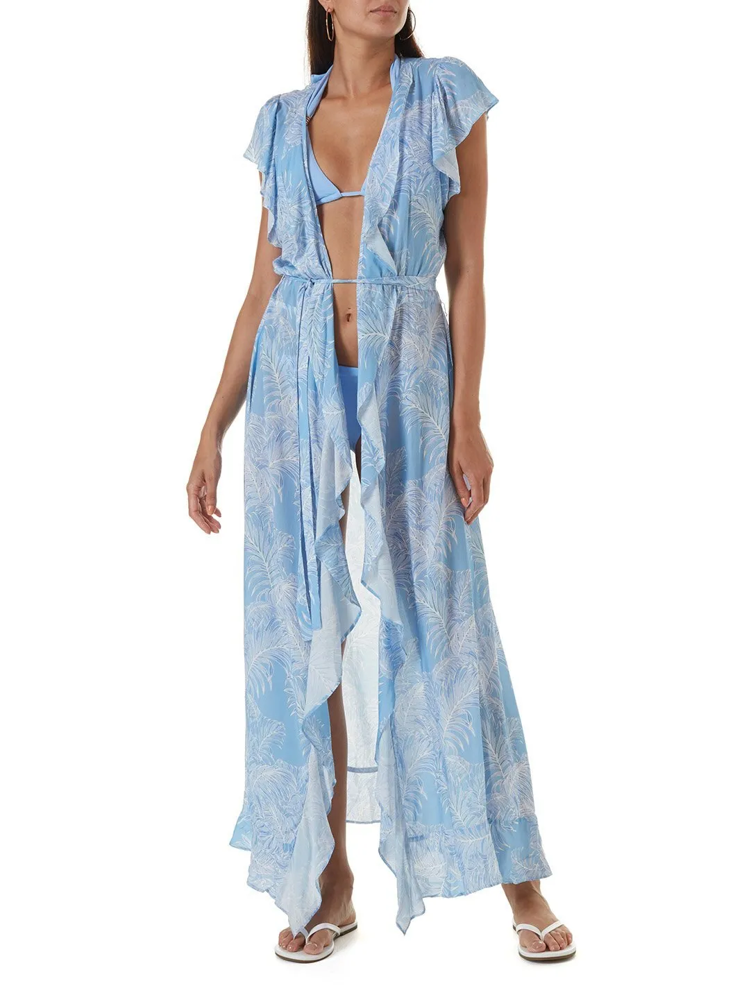 Brianna Tropical Blue Long Dress