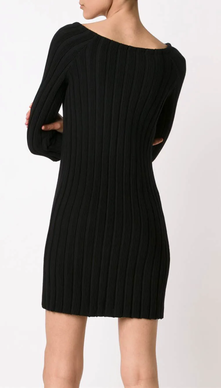 Button knit dress