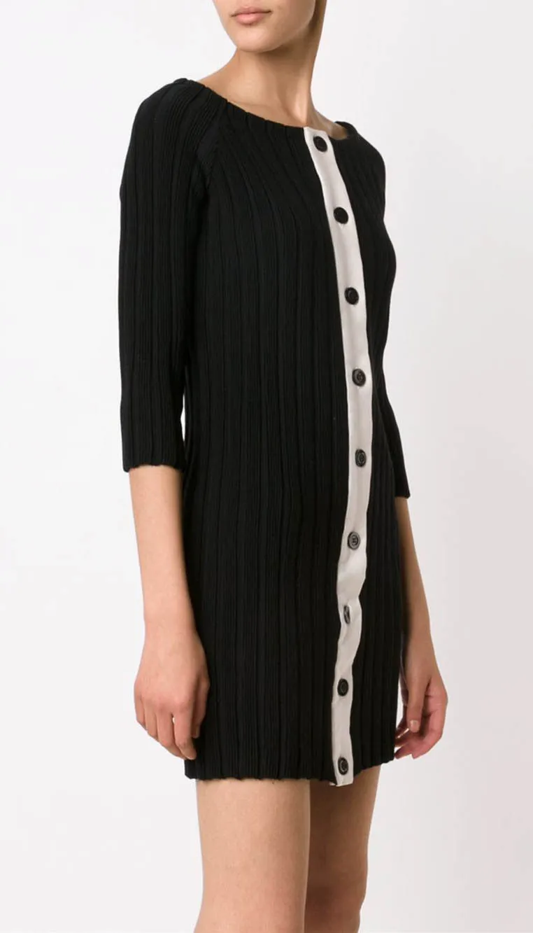 Button knit dress