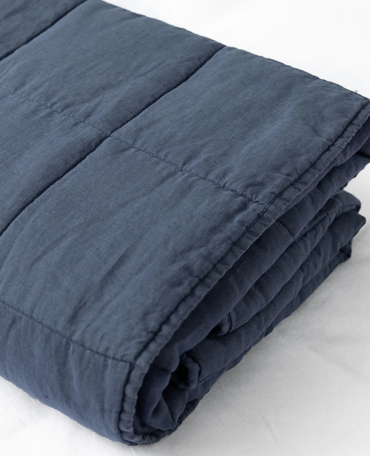Camden Linen Quilt Navy