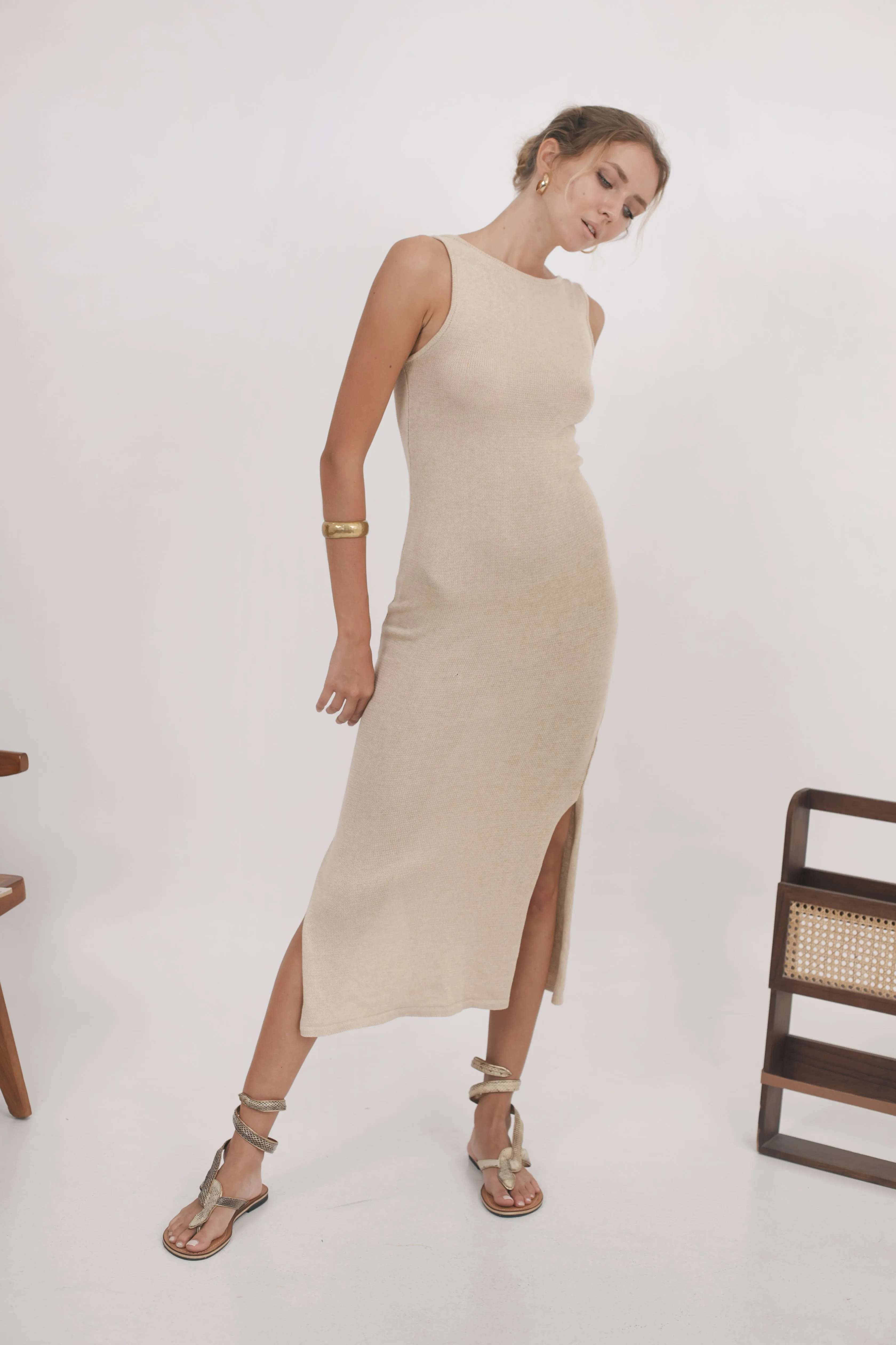 Caprilla Knit Dress - Beige