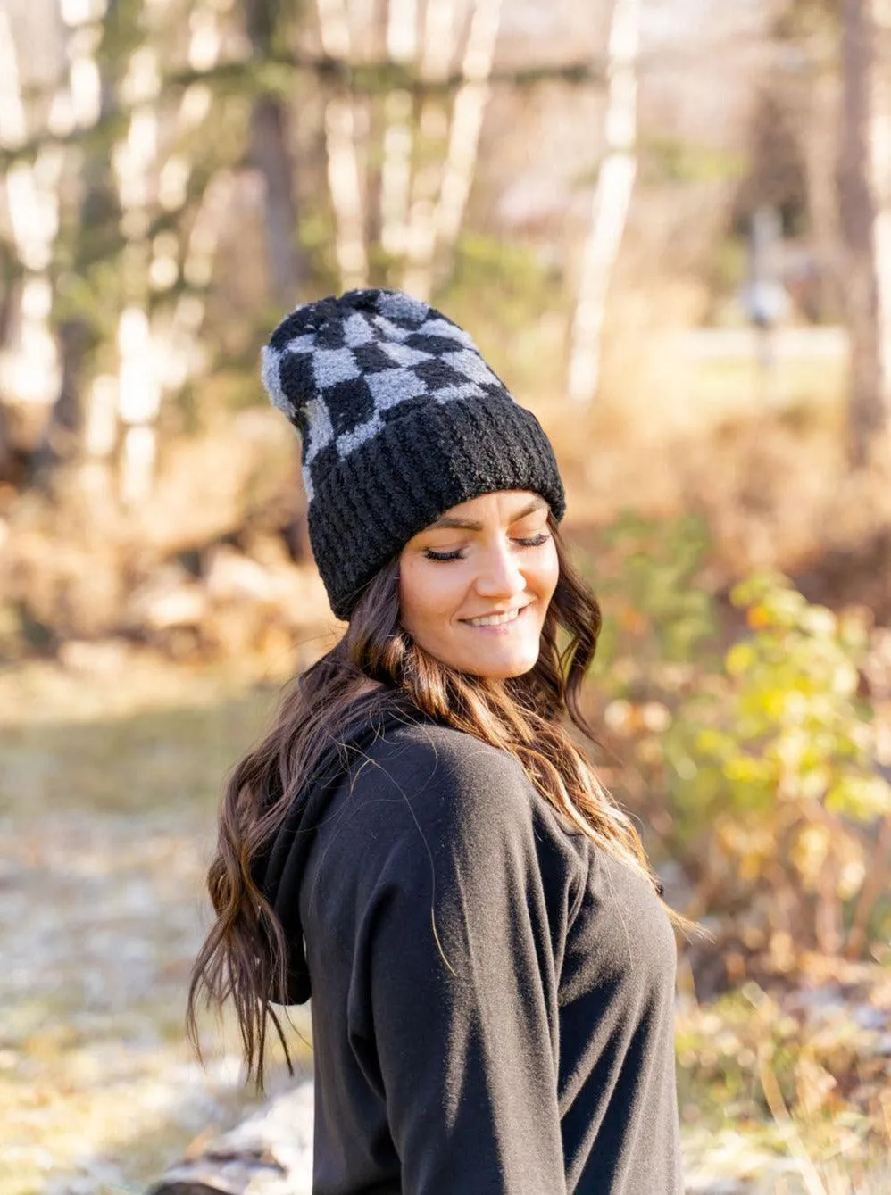 C.C. Boucle Checkered Beanie - More Colors