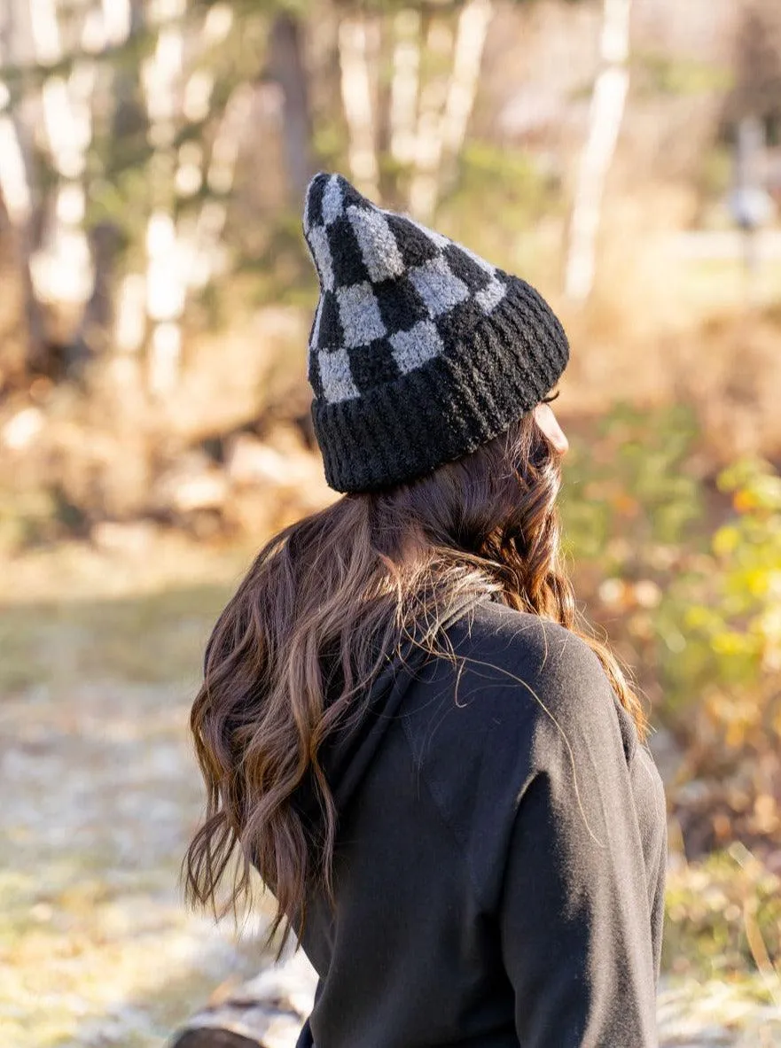 C.C. Boucle Checkered Beanie - More Colors