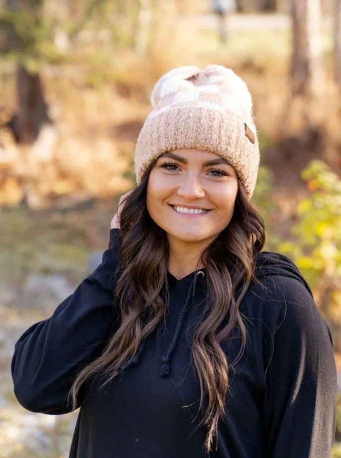 C.C. Boucle Checkered Beanie - More Colors