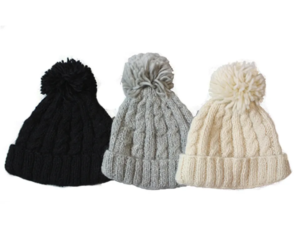 Chunky Cable Knit Alpaca Hat