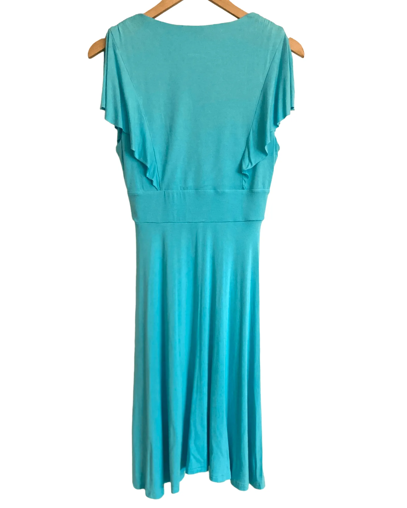 Cool Summer Fountain V-neck Flutter Sleeve Dress