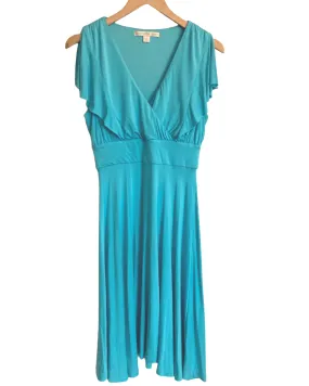 Cool Summer Fountain V-neck Flutter Sleeve Dress