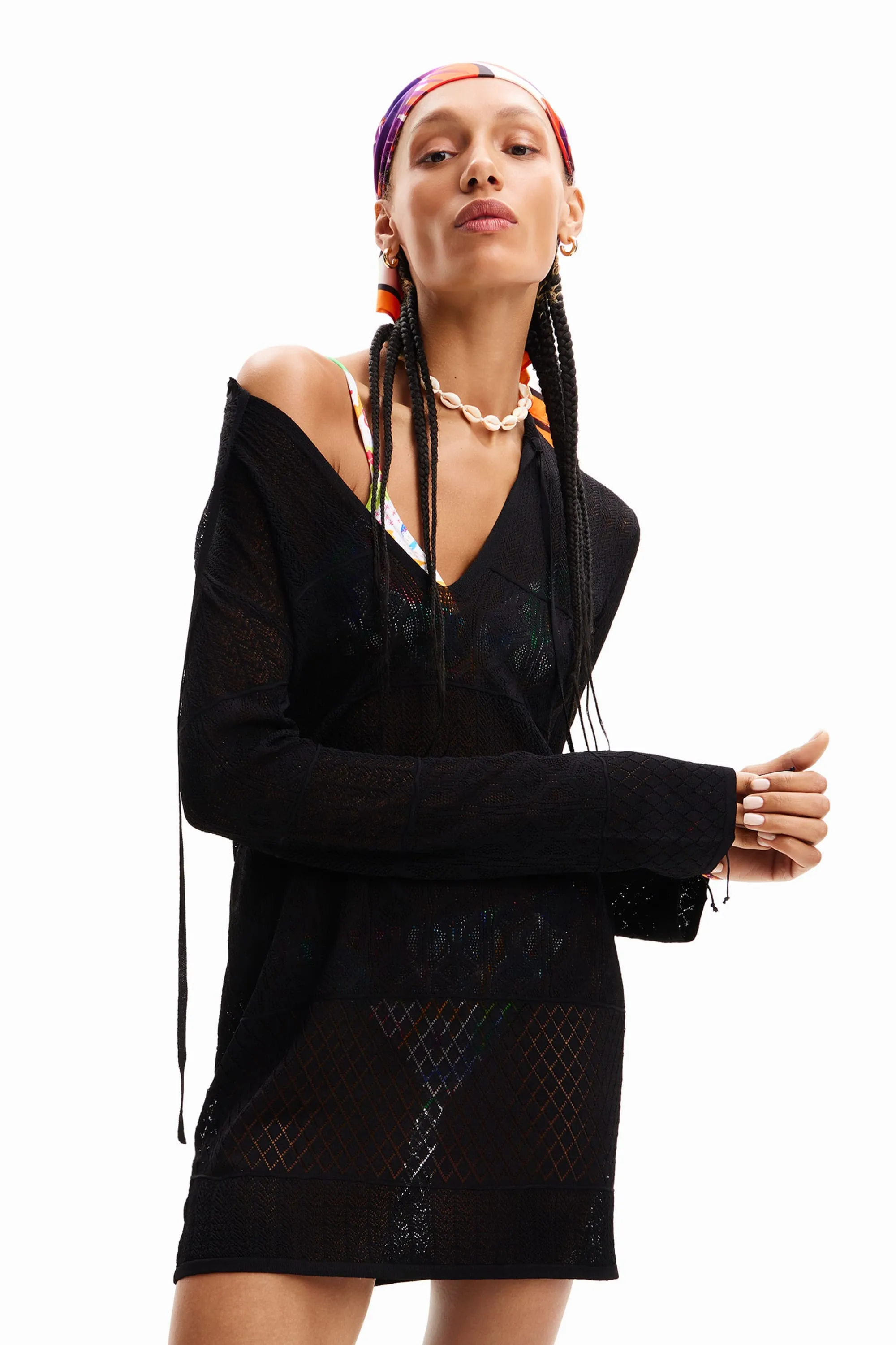 Desigual El Cairo Beach Long Sleeve Tunic Dress 24SWMF03