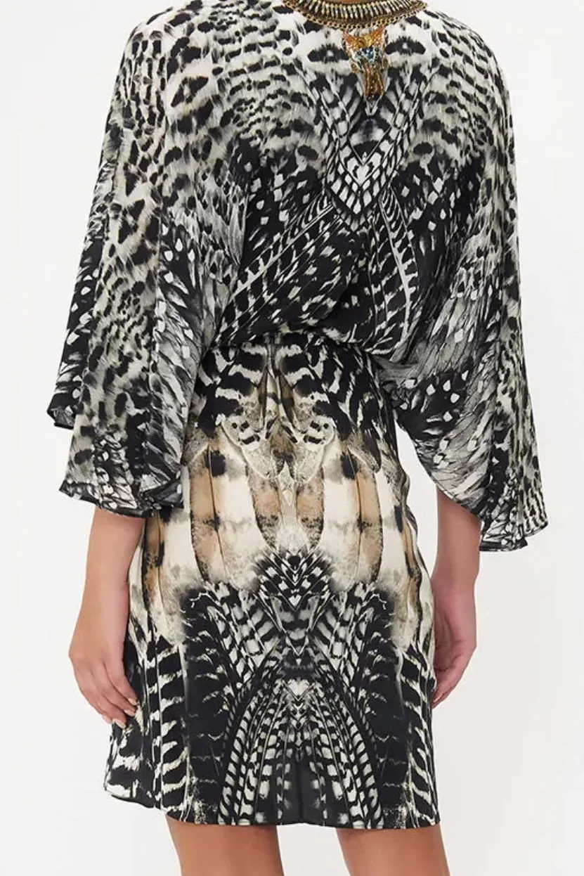 DRAPED FRONT WRAP DRESS