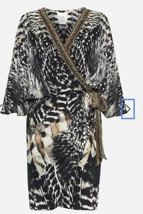 DRAPED FRONT WRAP DRESS