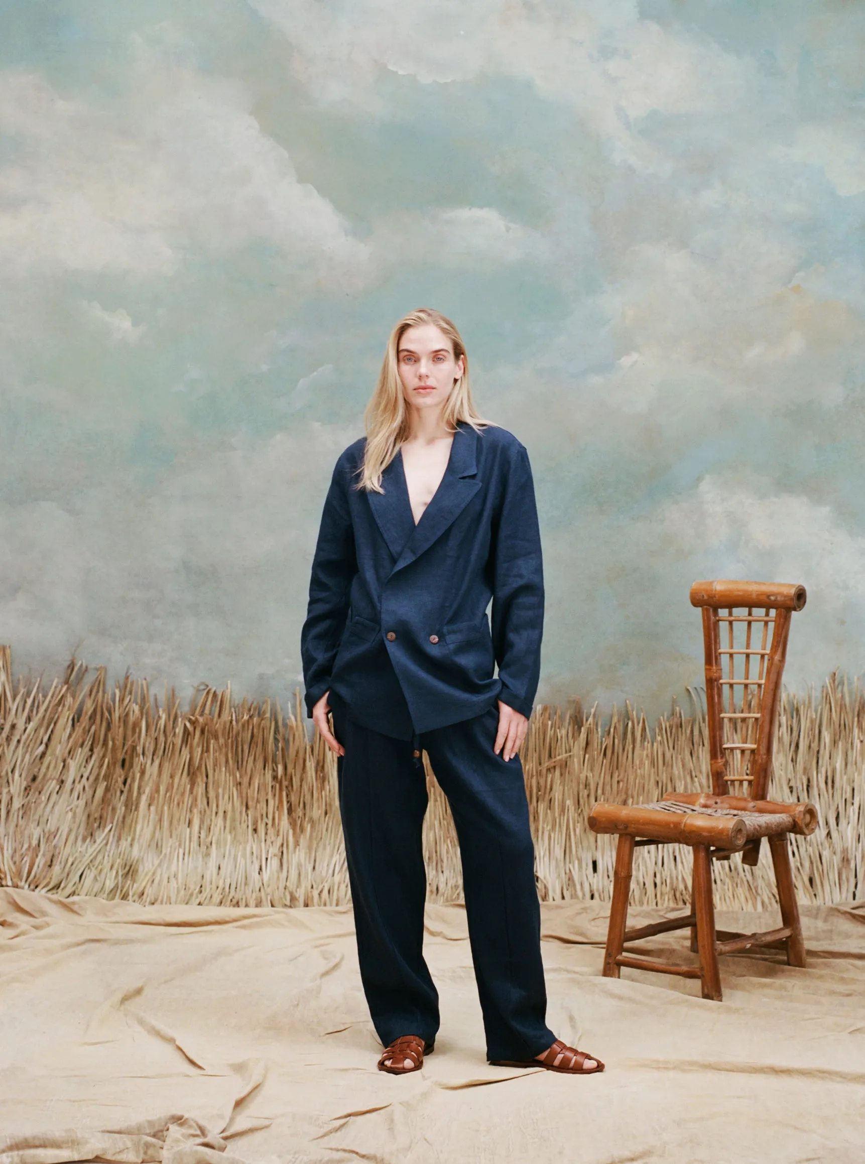 Easy-Going Pants (Navy Linen)