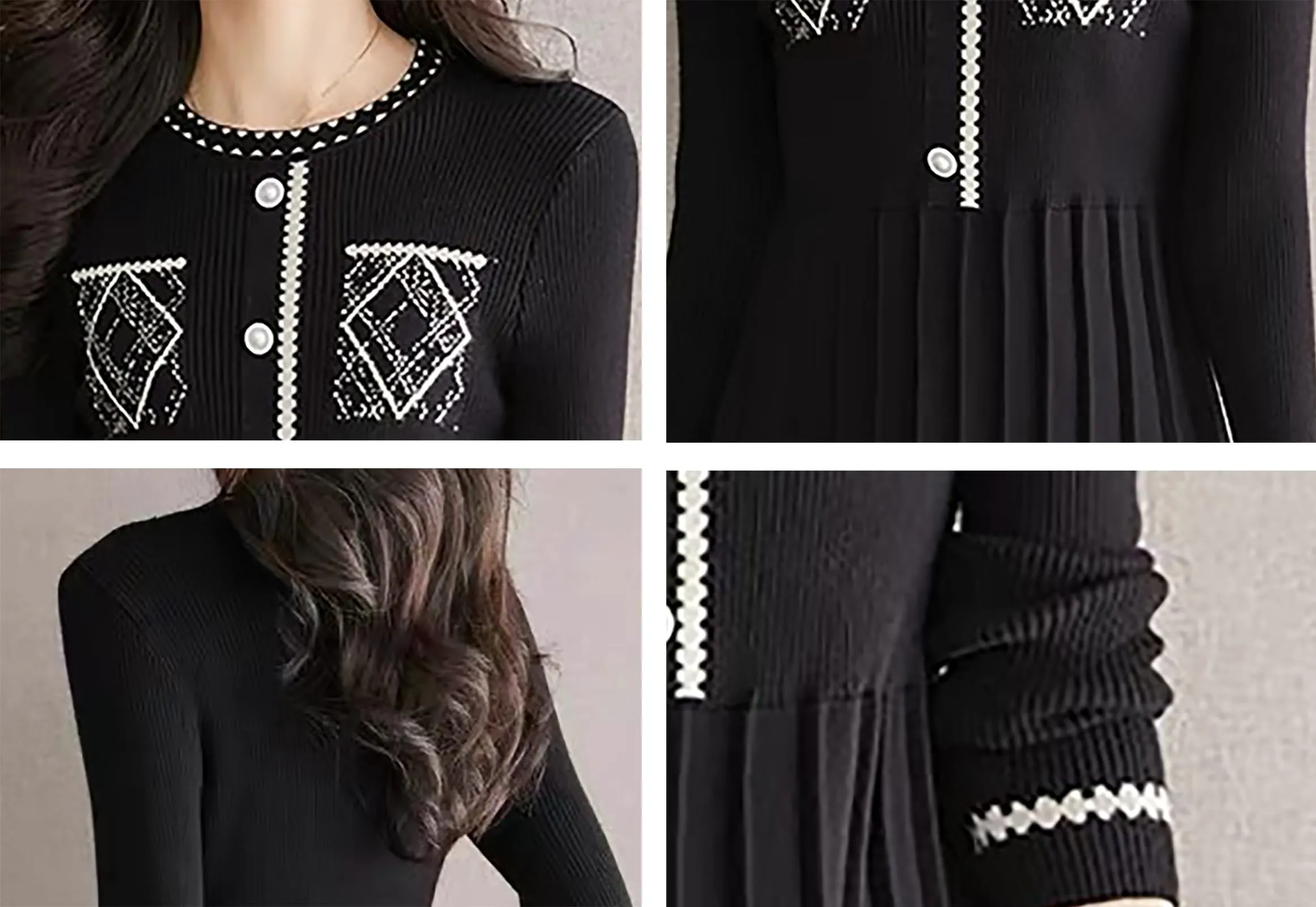 Elegant Knit Button Down Tunic Mini Dresses