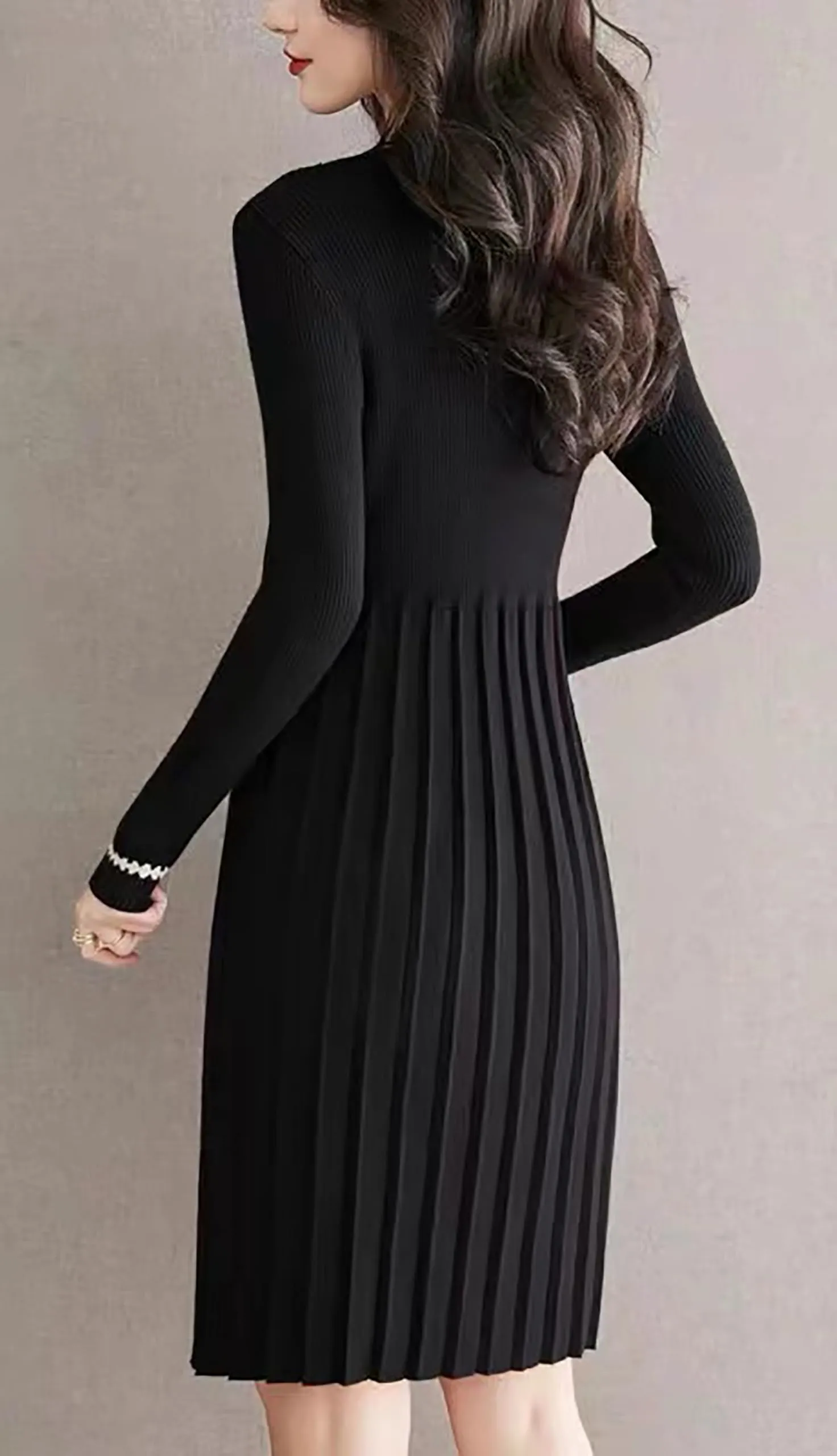 Elegant Knit Button Down Tunic Mini Dresses