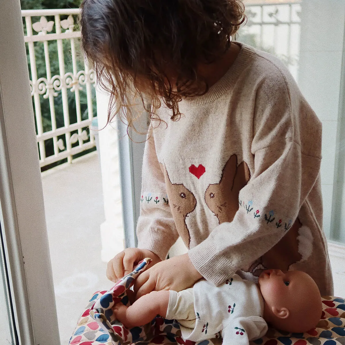 Eli Knit Dress in Off White Melange by Konges Slojd