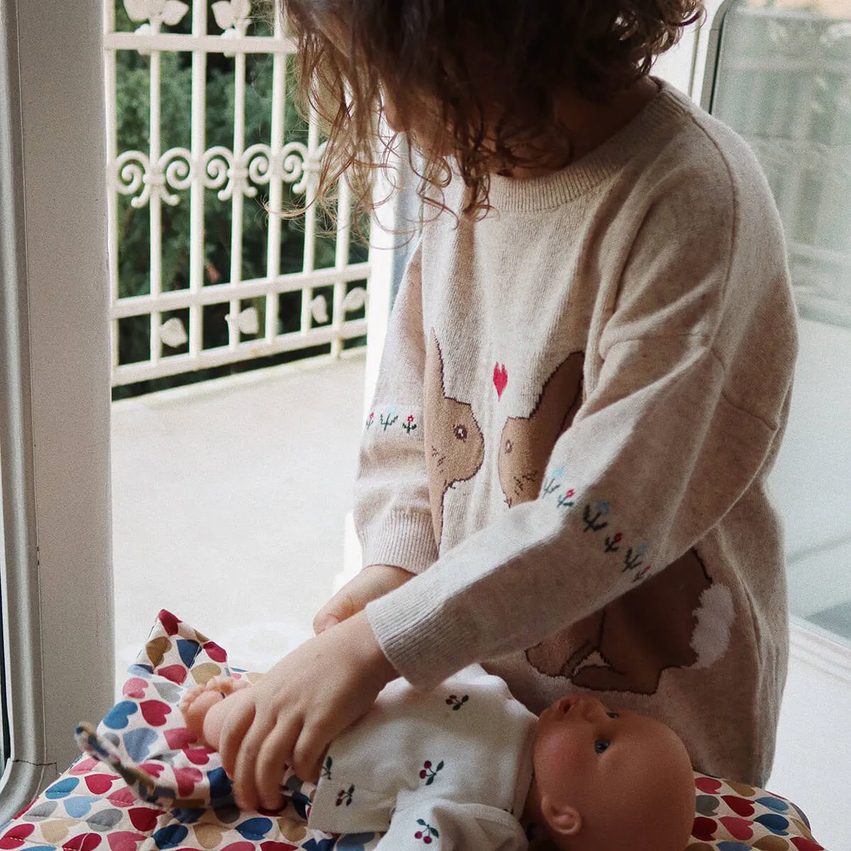 Eli Knit Dress in Off White Melange by Konges Slojd