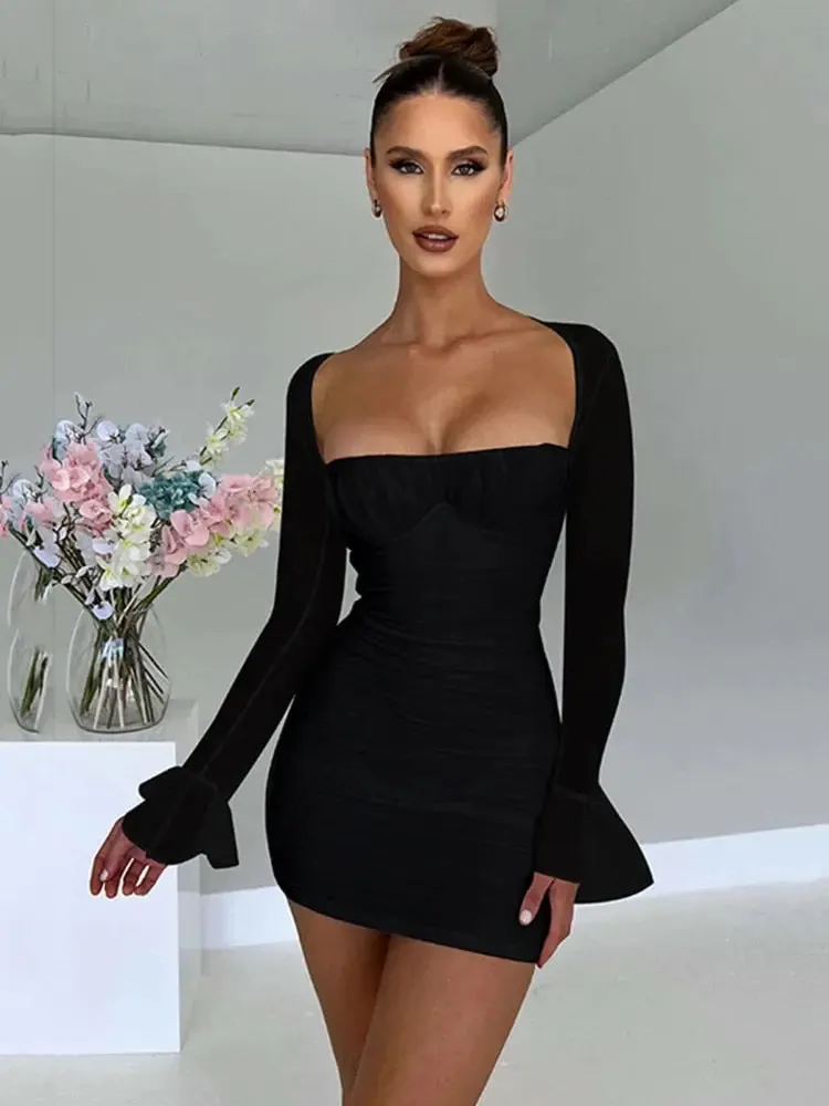 Elizabeth Double Layer Bodycon Party Dress