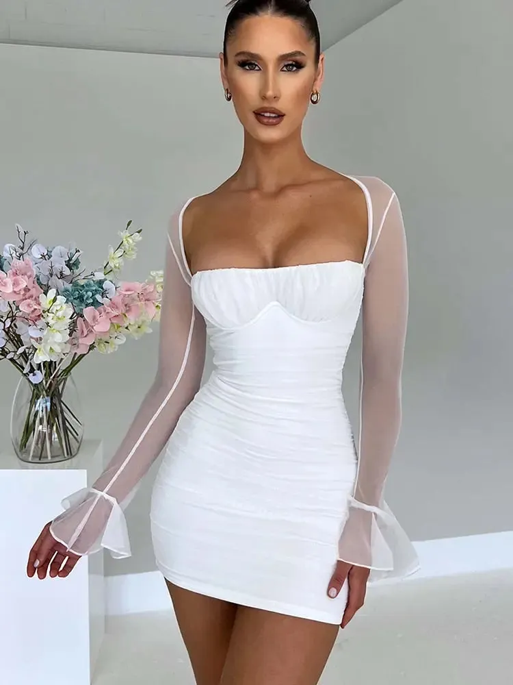 Elizabeth Double Layer Bodycon Party Dress