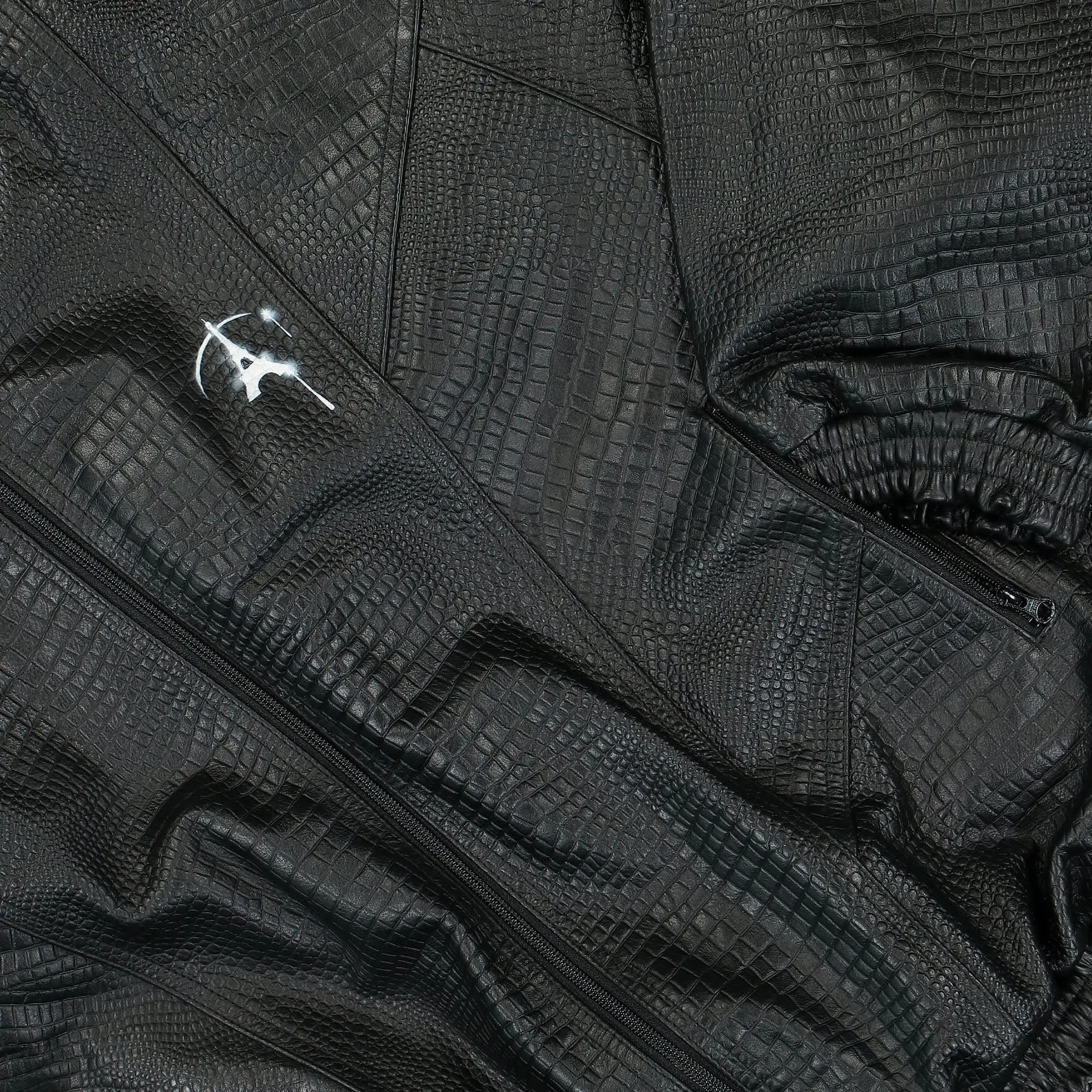 Embossed Leather Track Jacket