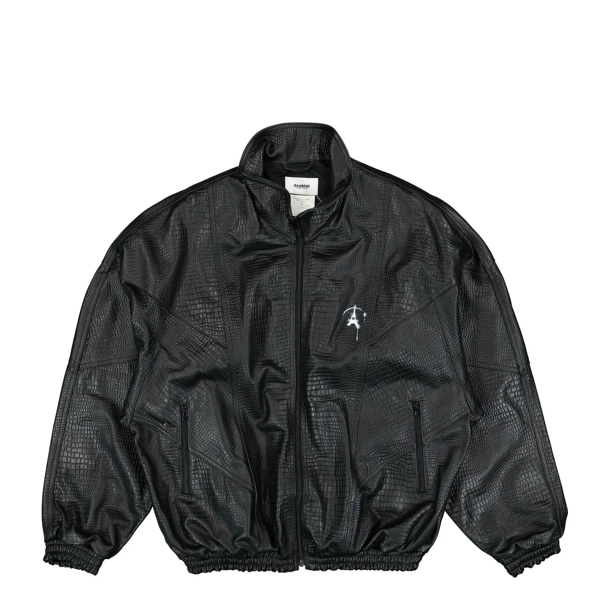 Embossed Leather Track Jacket