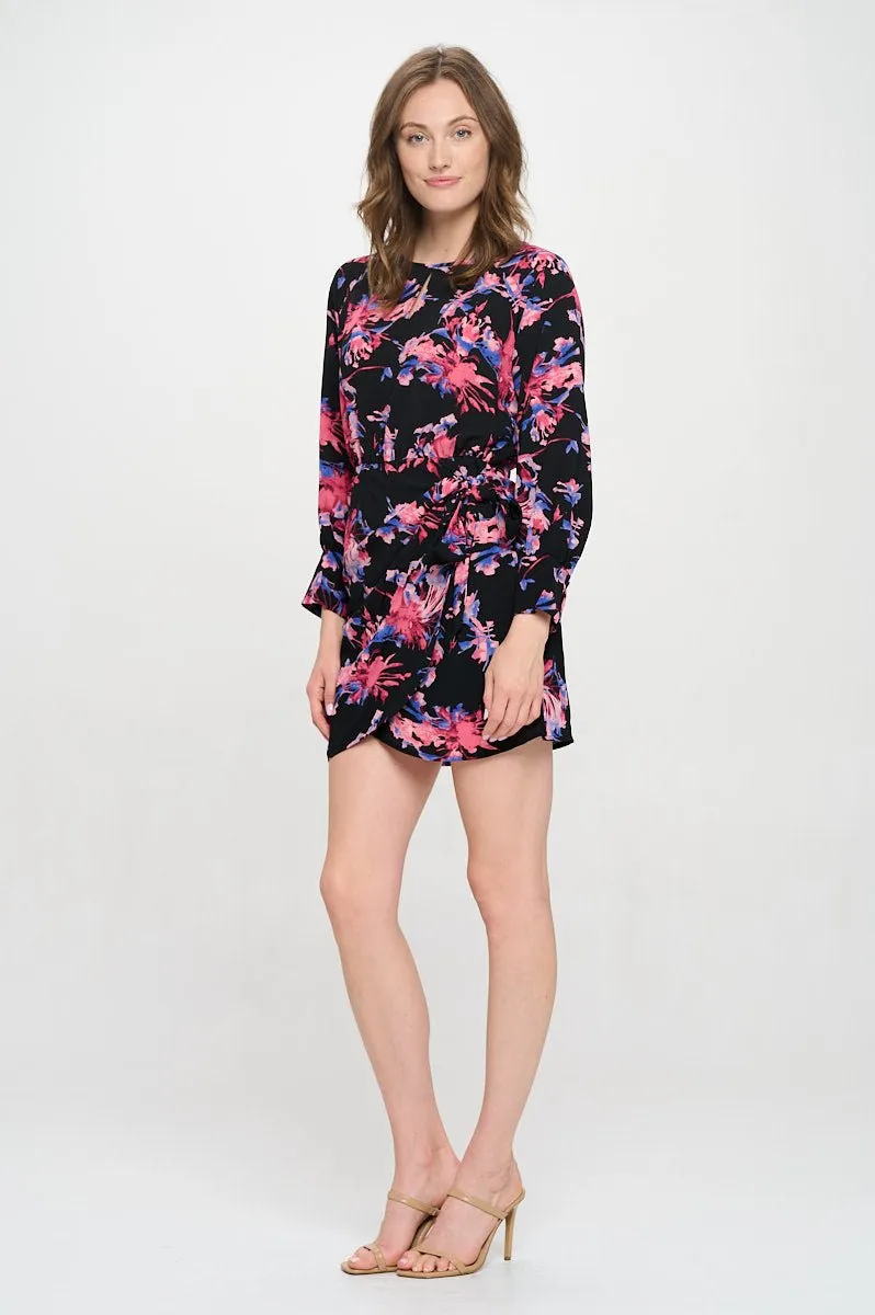 Erika Long Sleeve Surplice Mini Dress