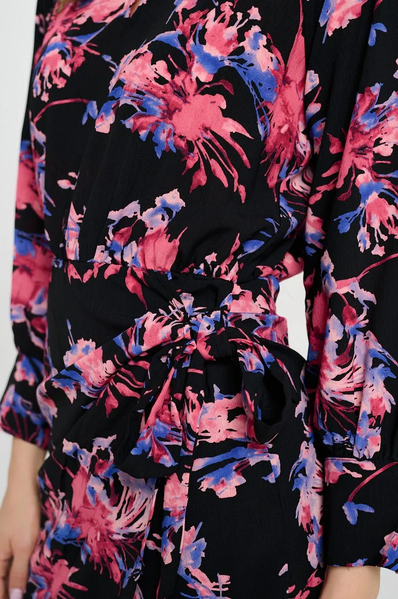 Erika Long Sleeve Surplice Mini Dress