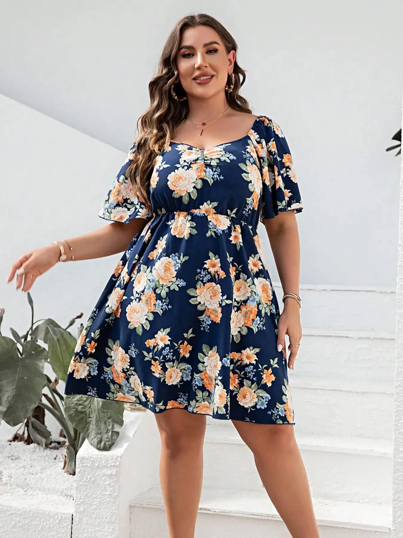 Flattering Resort Dress | U-Neck, High Waist Design for Spring & Summer