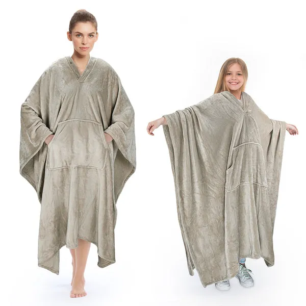 Fleece Wearable Blanket Poncho